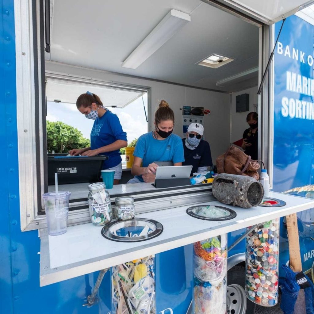 Loggerhead Marinelife Center uses its Bank of America Mobile Marine Debris Sorting Station to collect, sort, and record marine debris at conservation events.